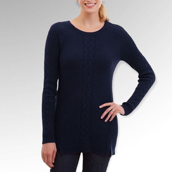 Nautica Women’s Single Cable Knit Tunic Sweater size Large - Picture 1 of 8